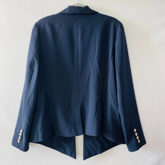 Michael Kors Womens Navy Blue Shawl Style Lapel Double Breasted Blazer Size 12 - Picture 2 of 10